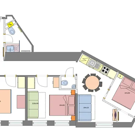 3bdr Elegance Deco Downtown Flat Lejlighed